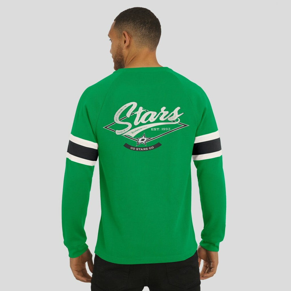 Dallas Stars Darius Rucker Collection by Fanatics Waffle-Knit Raglan Long Sleeve Henley T-Shirt -  NHL T-shirts