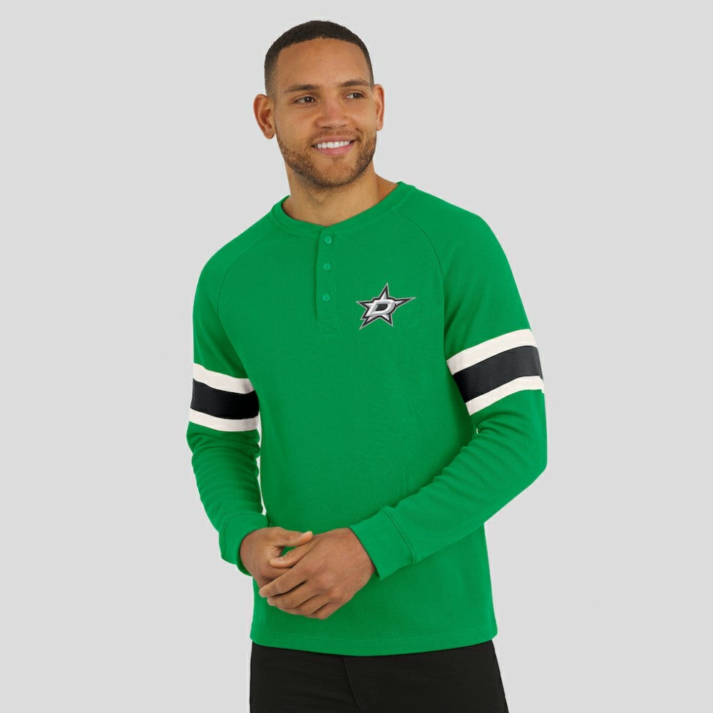 Dallas Stars Darius Rucker Collection by Fanatics Waffle-Knit Raglan Long Sleeve Henley T-Shirt -  NHL T-shirts