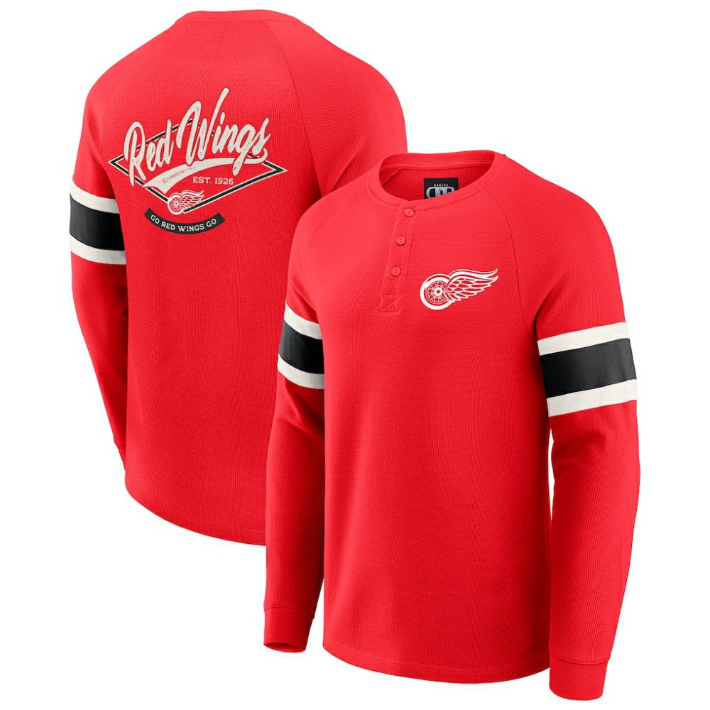 Detroit Red Wings Darius Rucker Collection by Fanatics Waffle-Knit Raglan Long Sleeve Henley T-Shirt -  NHL T-shirts