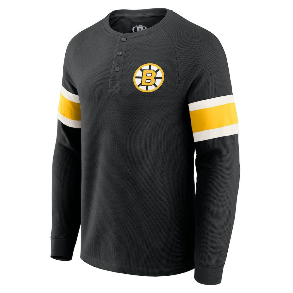 Boston Bruins Darius Rucker Collection by Fanatics Waffle-Knit Raglan Long Sleeve Henley T-Shirt -  NHL T-shirts
