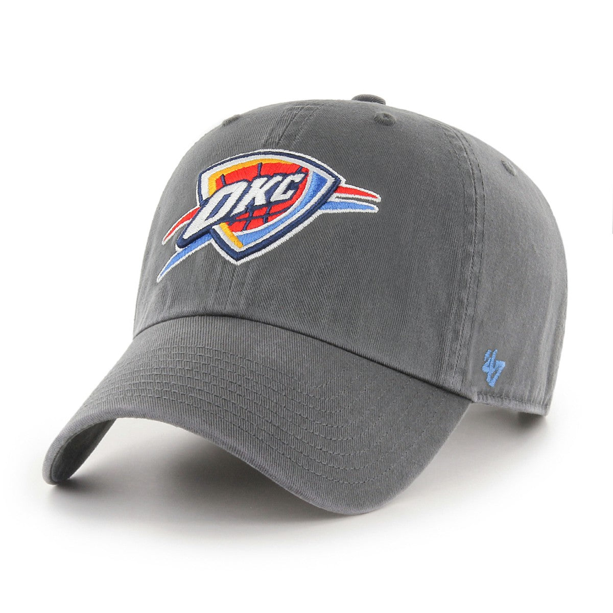 Charcoal Oklahoma City Thunder '47 Core Logo Clean Up Adjustable Hat | NBA