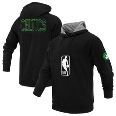 Black Boston Celtics FISLL Unisex Logoman Shadow Collection Pullover Hoodie | NBA