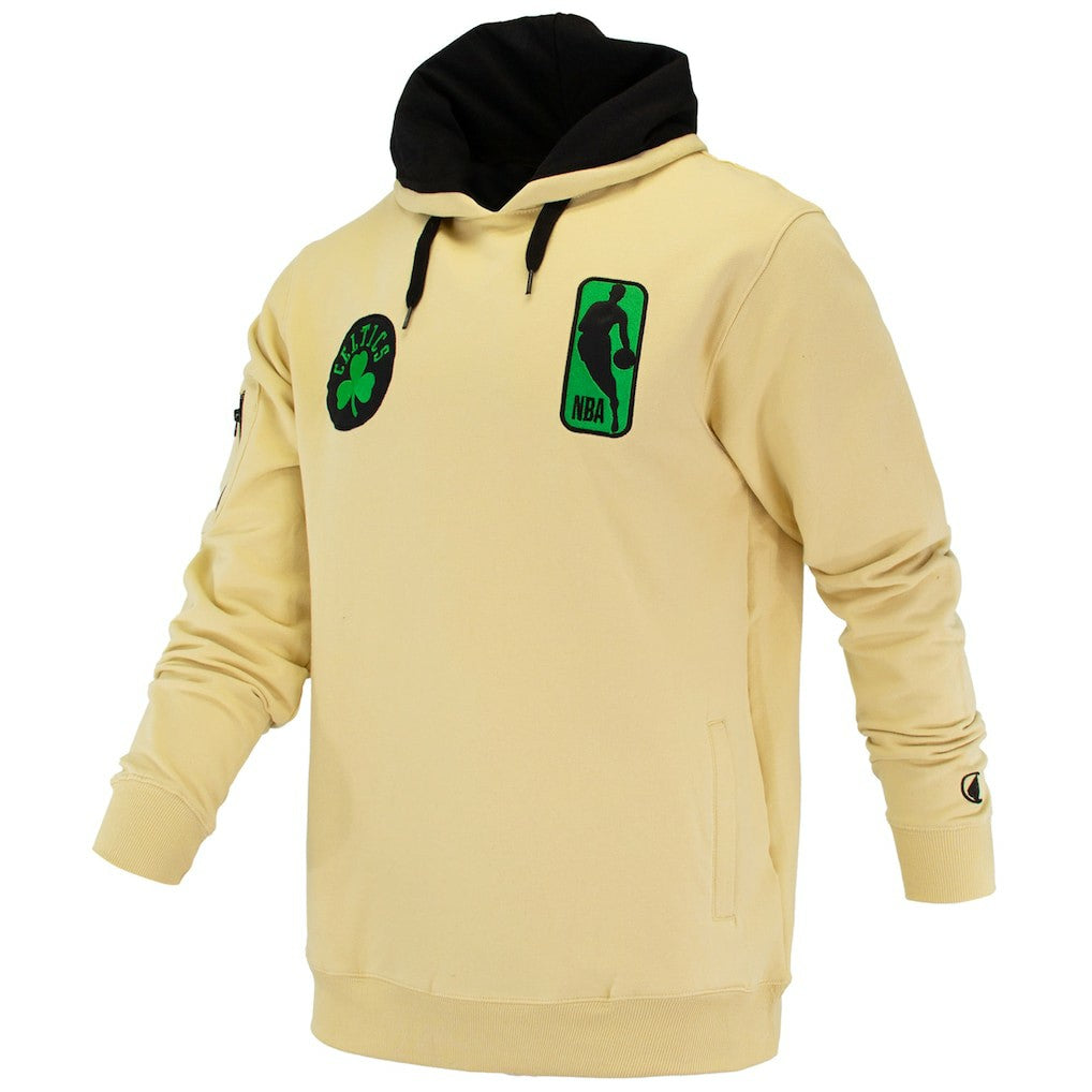 Cream Boston Celtics FISLL Unisex Logoman Shadow Collection Pullover Hoodie | NBA