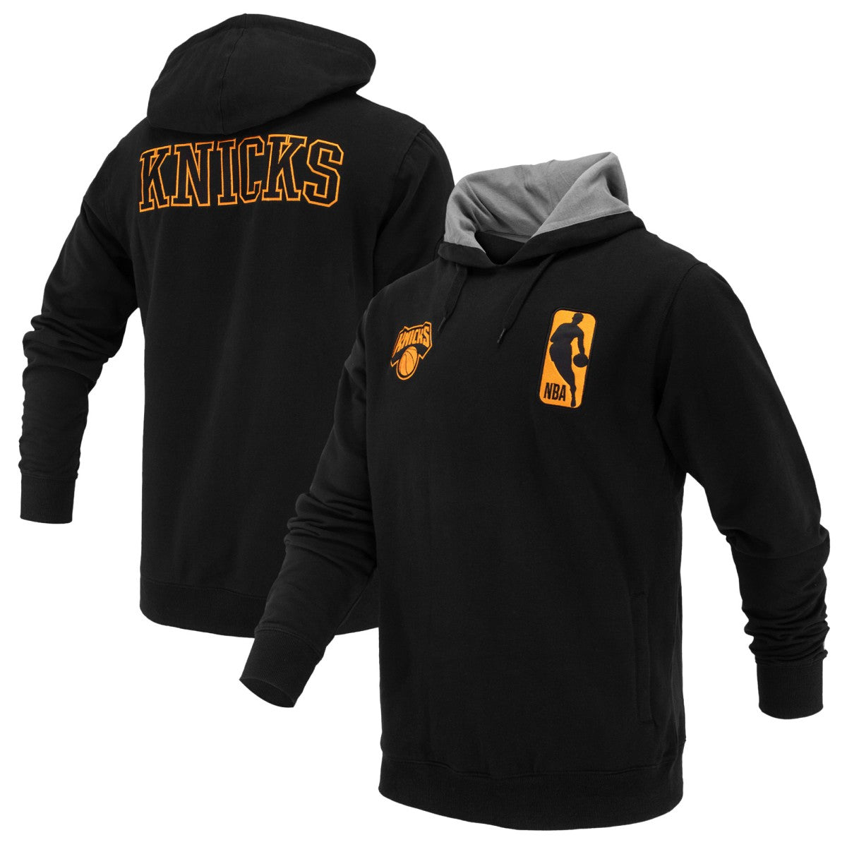 Black New York Knicks FISLL Unisex Logoman Shadow Collection Pullover Hoodie | NBA