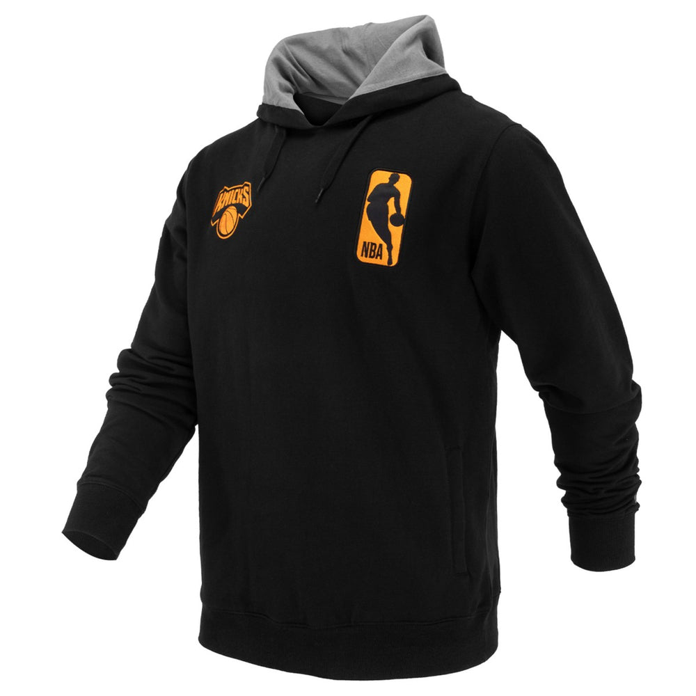Black New York Knicks FISLL Unisex Logoman Shadow Collection Pullover Hoodie | NBA