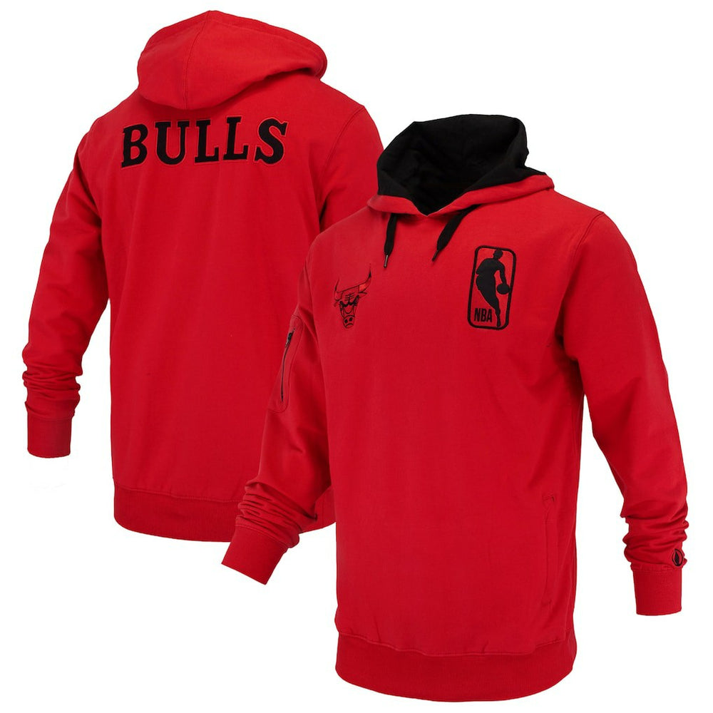Red Chicago Bulls FISLL Unisex Logoman Shadow Collection Pullover Hoodie | NBA