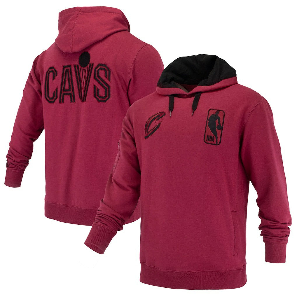 Wine Cleveland Cavaliers FISLL Unisex Logoman Shadow Collection Pullover Hoodie sale | NBA