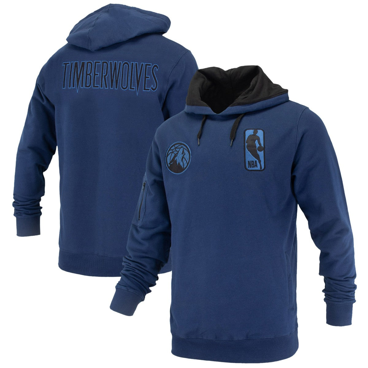 Navy Minnesota Timberwolves FISLL Unisex Logoman Shadow Collection Pullover Hoodie | NBA