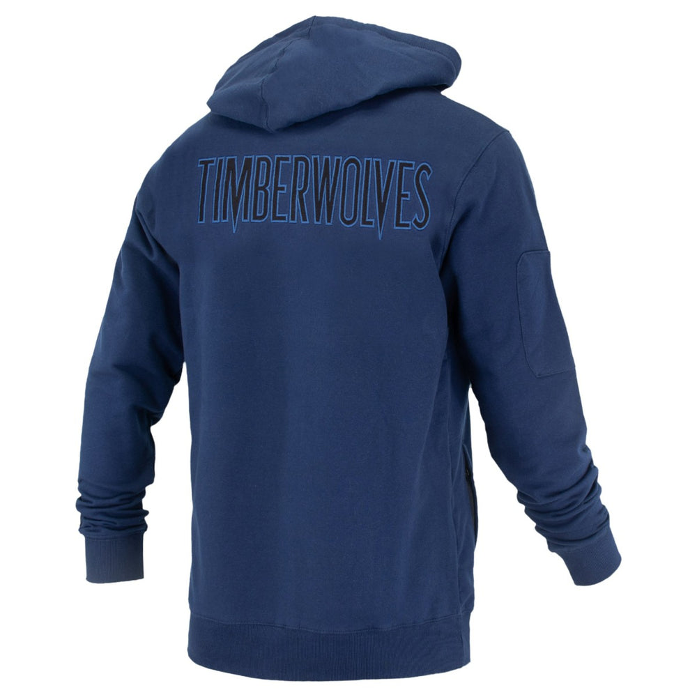 Navy Minnesota Timberwolves FISLL Unisex Logoman Shadow Collection Pullover Hoodie | NBA