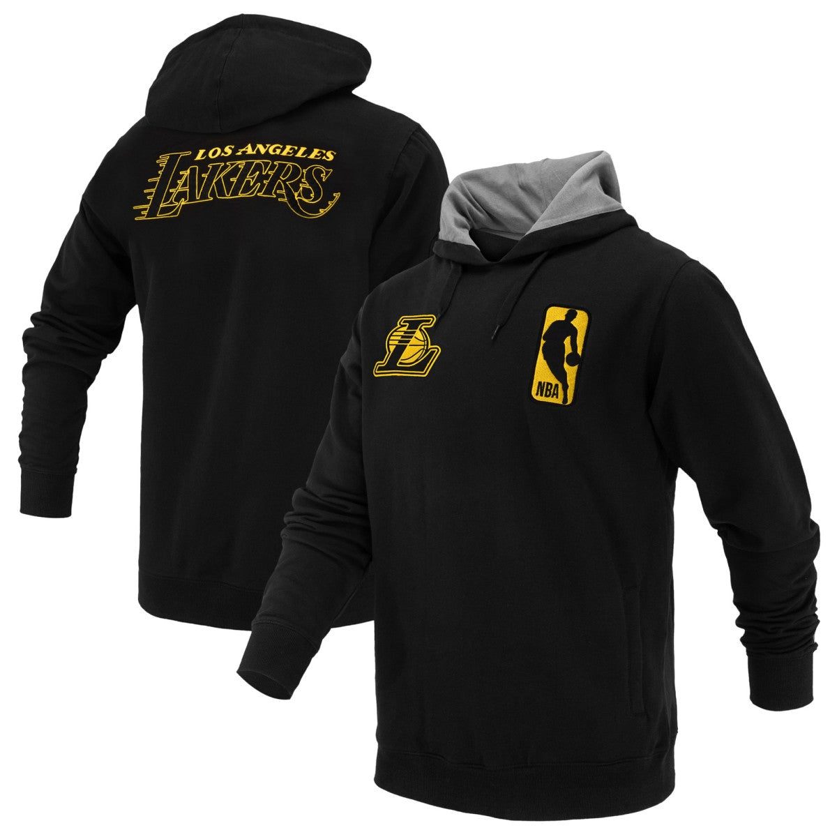 Black Los Angeles Lakers FISLL Unisex Logoman Shadow Collection Pullover Hoodie | NBA