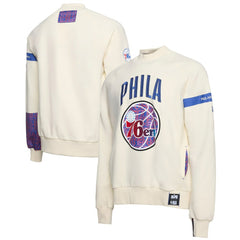 Cream Philadelphia 76ers NBA x Two Hype Culture & Hoops Collection Premium Pullover Sweatshirt - Cream cheap | NBA