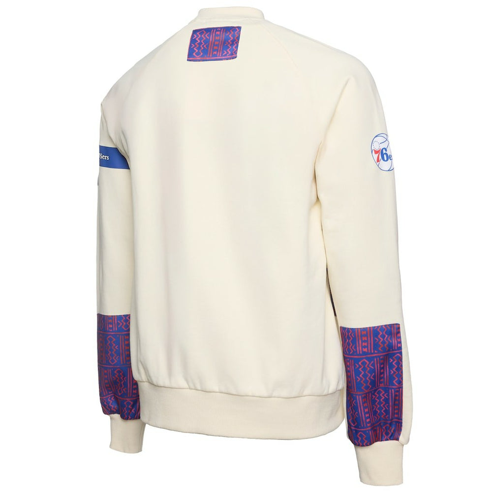 Cream Philadelphia 76ers NBA x Two Hype Culture & Hoops Collection Premium Pullover Sweatshirt - Cream cheap | NBA