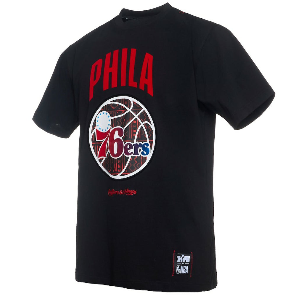 Philadelphia 76ers NBA x Two Hype Culture & Hoops Collection Premium T-Shirt - Black shop | NBA