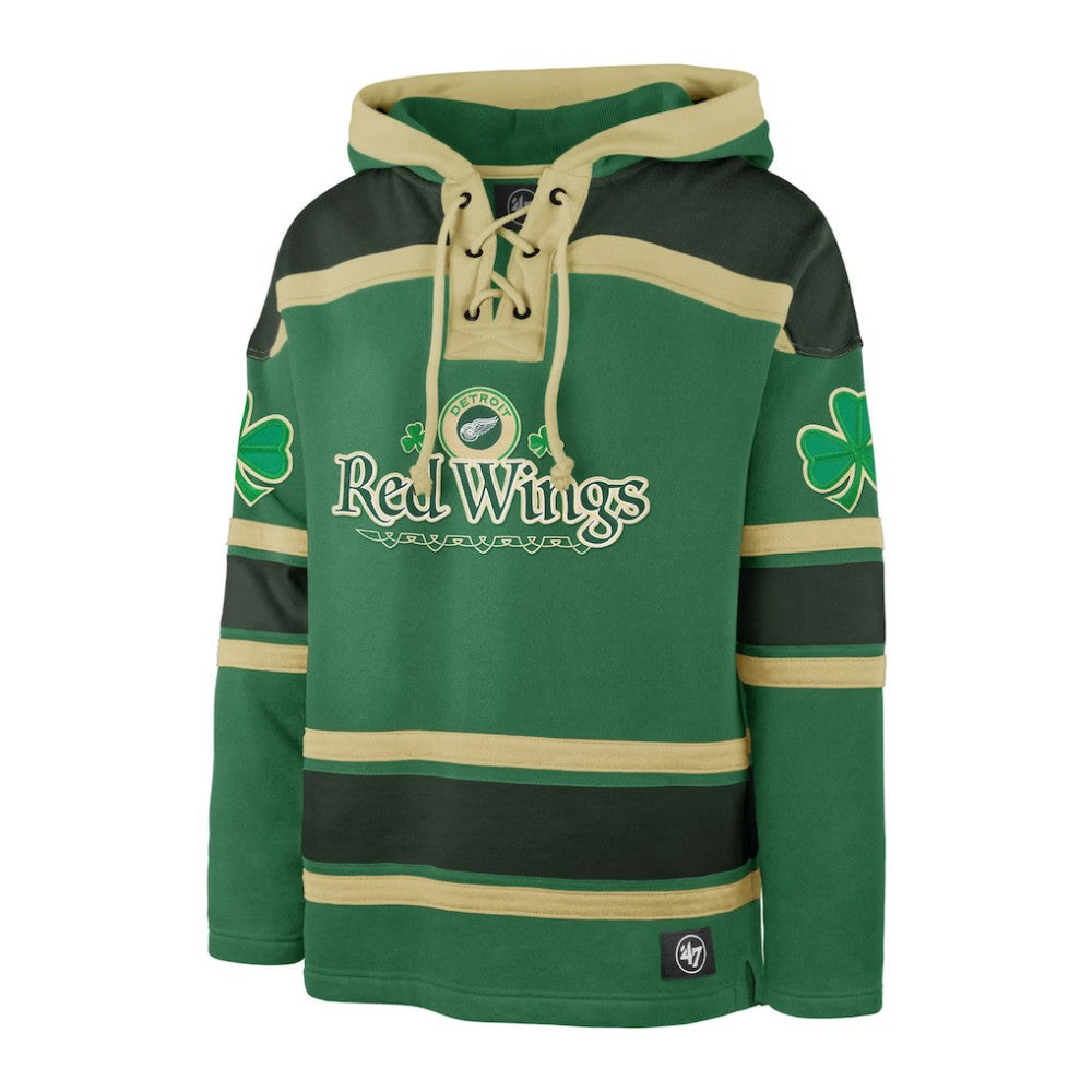 Detroit Red Wings '47 St. Patrick's Day McLucky Superior Lacer Pullover Hoodie -  NHL Hoodies