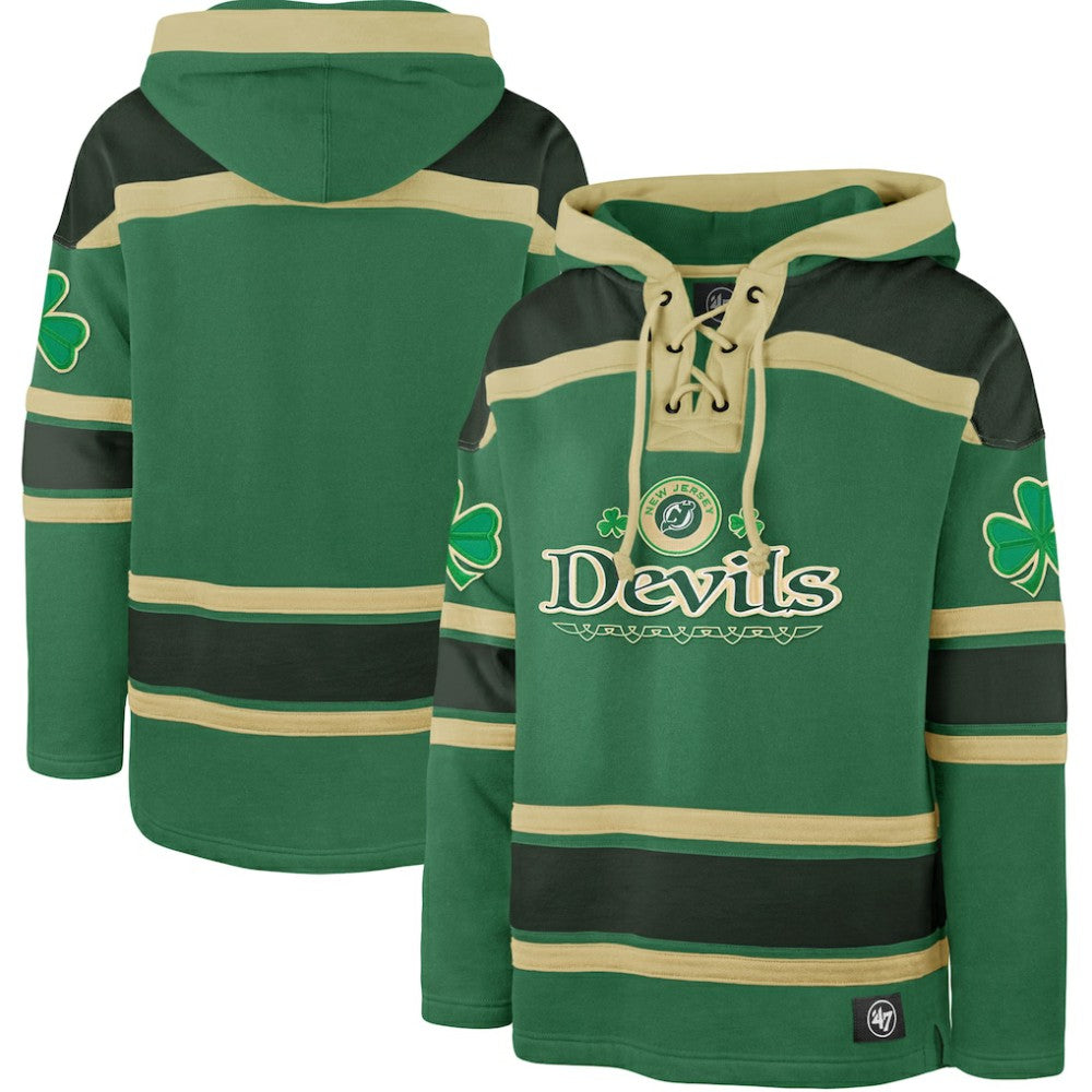 New Jersey Devils '47 St. Patrick's Day McLucky Superior Lacer Pullover Hoodie -  NHL Jerseys