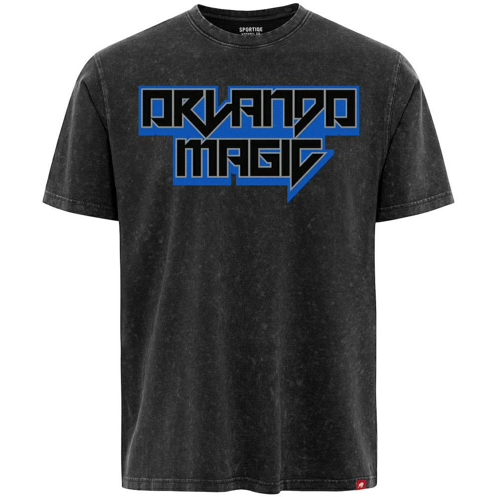 Black Orlando Magic Sportiqe Unisex Rock & Roll Collection Angus Premium Mineral Wash T-Shirt | NBA