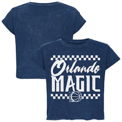 Blue Orlando Magic Sportiqe Unisex Rock & Roll Collection Gwen Premium Mineral Wash Cropped T-Shirt | NBA