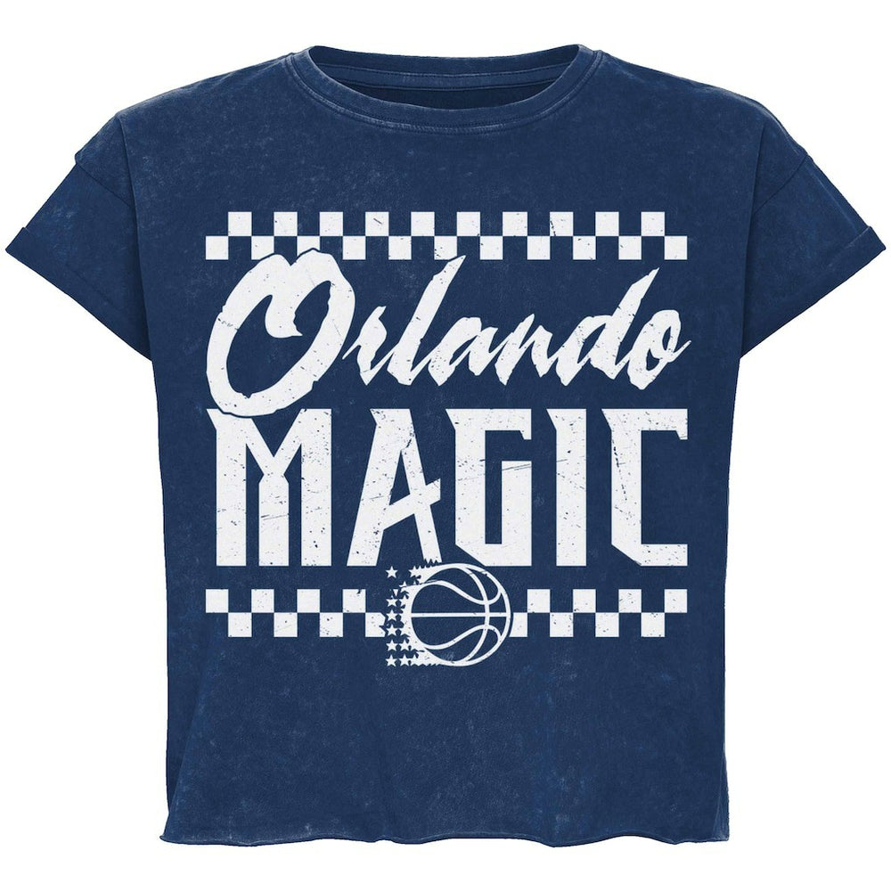 Blue Orlando Magic Sportiqe Unisex Rock & Roll Collection Gwen Premium Mineral Wash Cropped T-Shirt | NBA
