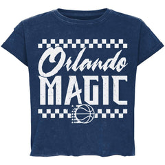 Blue Orlando Magic Sportiqe Unisex Rock & Roll Collection Gwen Premium Mineral Wash Cropped T-Shirt | NBA