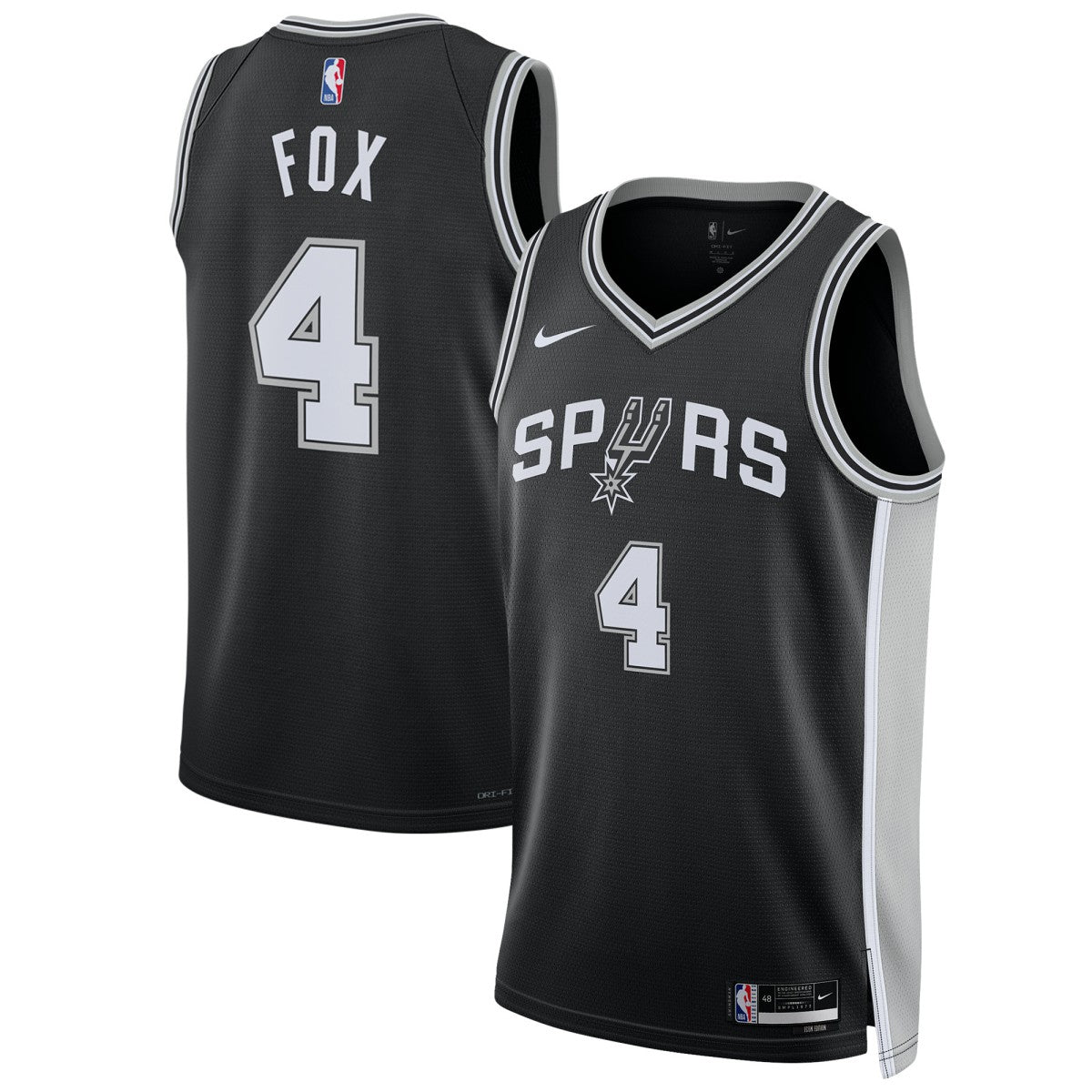 Black De'Aaron Fox San Antonio Spurs Unisex Swingman Player Jersey | NBA