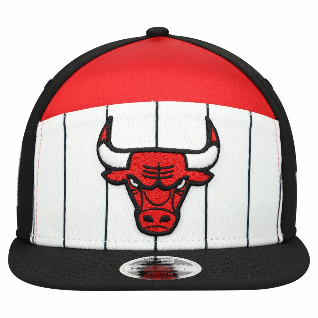 White/Black Chicago Bulls Youth 2025 NBA Tip Off Split Panel 9FIFTY Snapback Hat | NBA