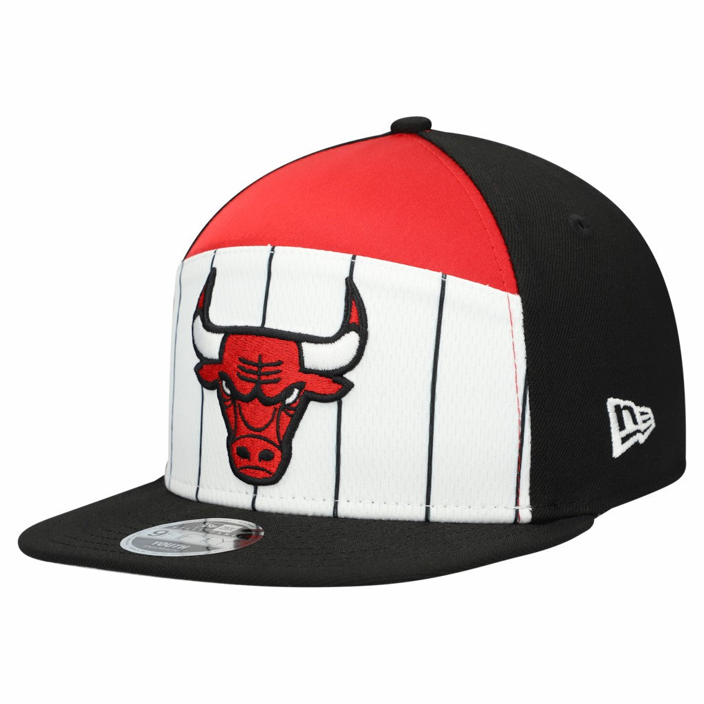 White/Black Chicago Bulls Youth 2025 NBA Tip Off Split Panel 9FIFTY Snapback Hat | NBA