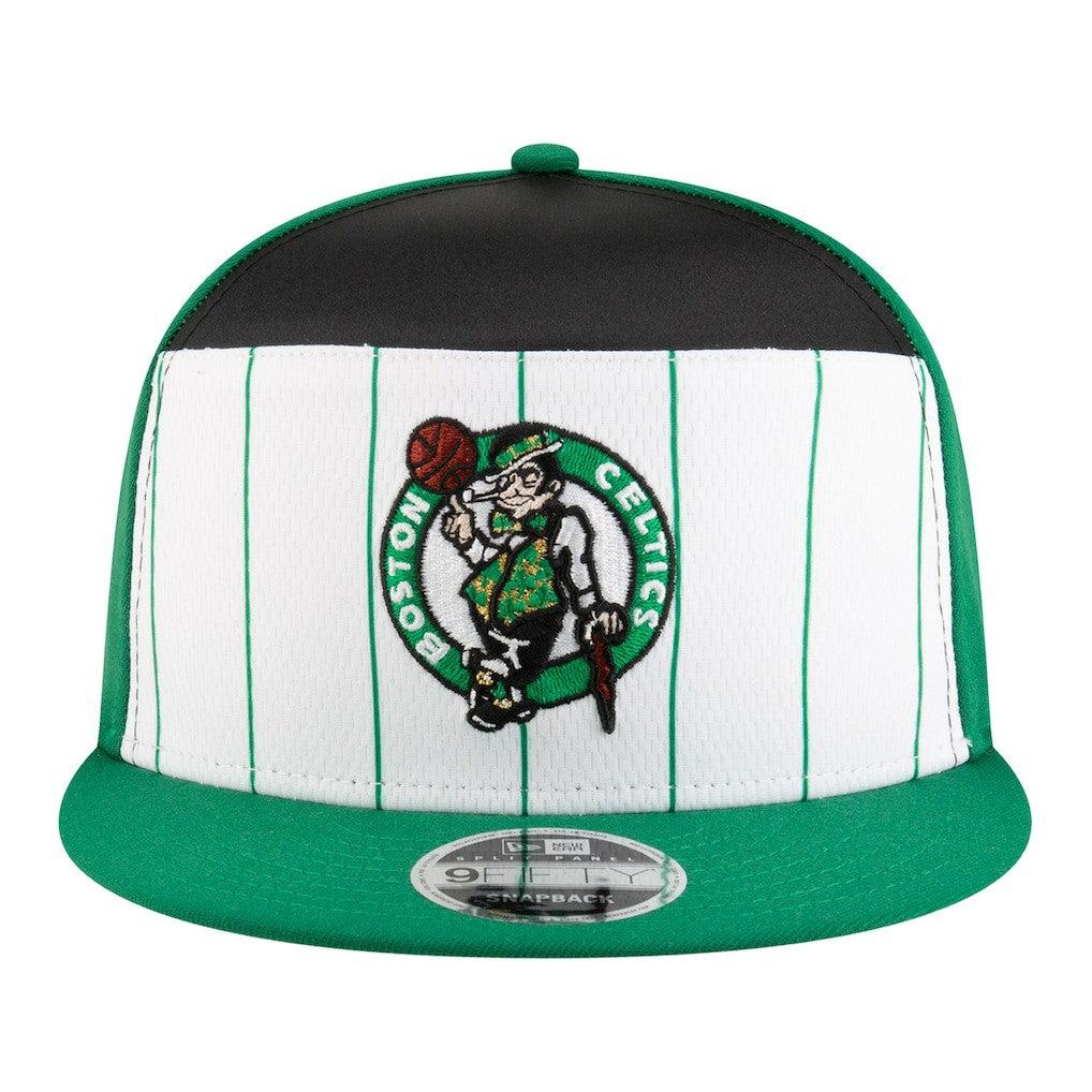 White/Kelly Green Boston Celtics Youth 2025 NBA Tip Off Split Panel 9FIFTY Snapback Hat | NBA