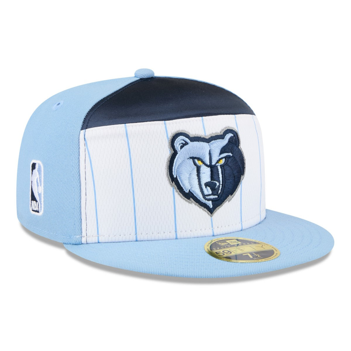 White/Light Blue Memphis Grizzlies 2025 NBA Tip Off Split Panel 59FIFTY Fitted Hat | NBA