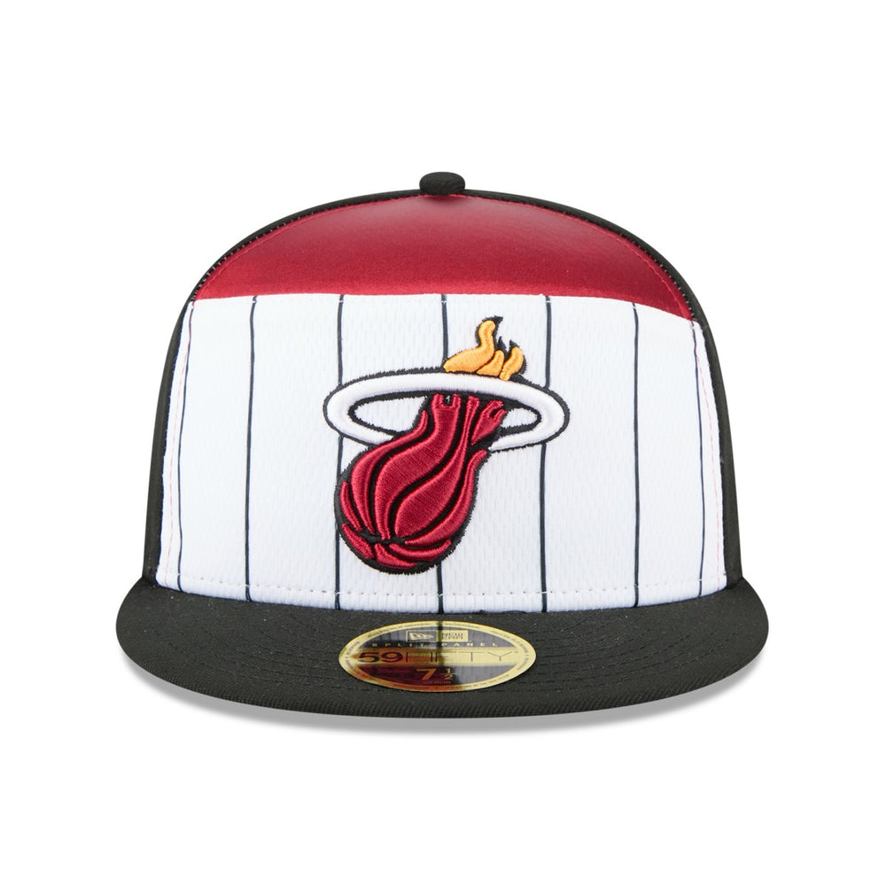 White/Black Miami Heat 2025 NBA Tip Off Split Panel 59FIFTY Fitted Hat | NBA