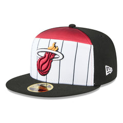 White/Black Miami Heat 2025 NBA Tip Off Split Panel 59FIFTY Fitted Hat | NBA