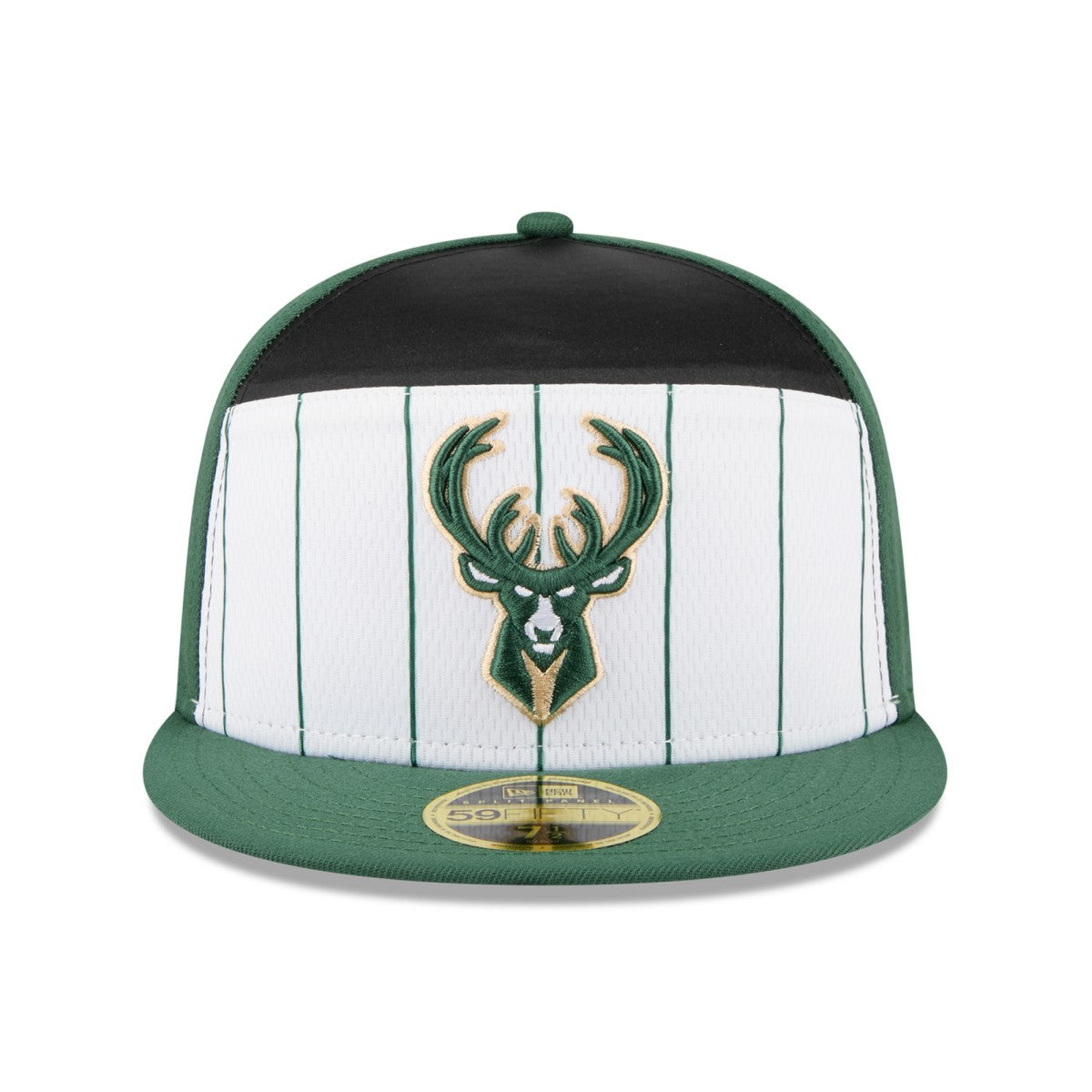 White/Hunter Green Milwaukee Bucks 2025 NBA Tip Off Split Panel 59FIFTY Fitted Hat | NBA
