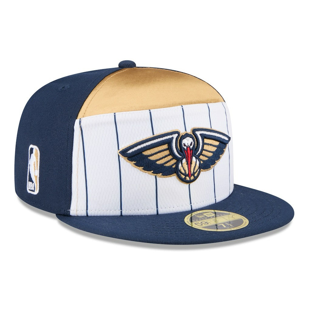 White/Navy New Orleans Pelicans 2025 NBA Tip Off Split Panel 59FIFTY Fitted Hat | NBA
