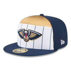 White/Navy New Orleans Pelicans 2025 NBA Tip Off Split Panel 59FIFTY Fitted Hat | NBA