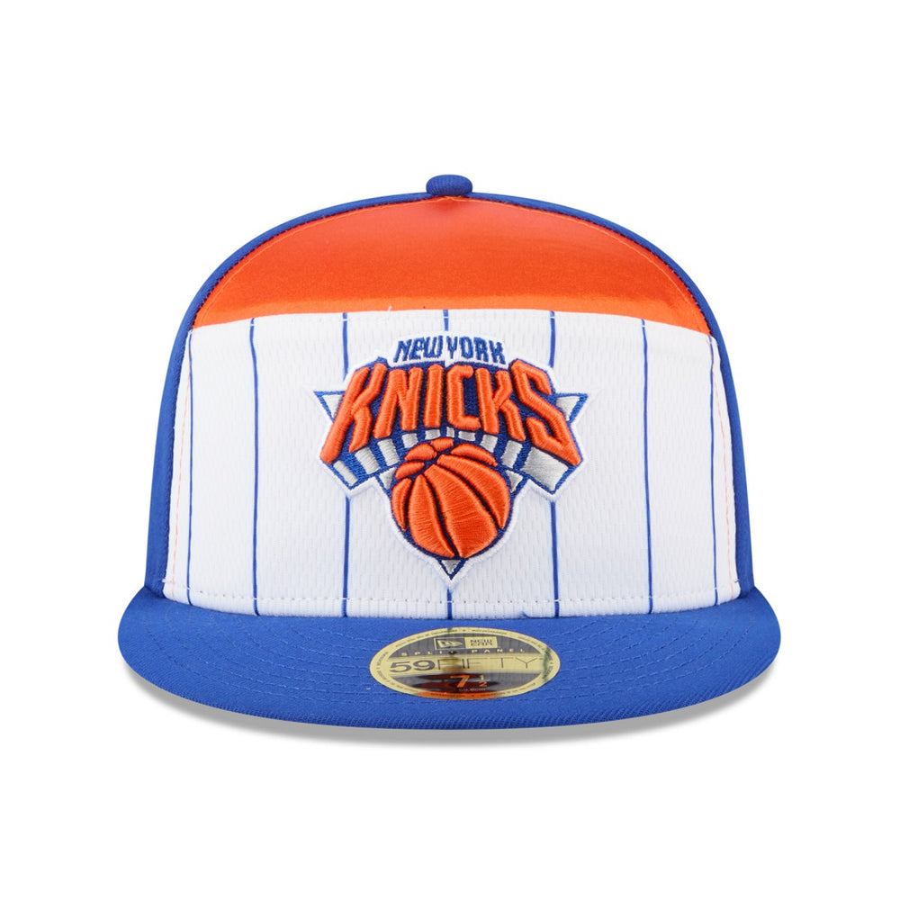 White/Blue New York Knicks 2025 NBA Tip Off Split Panel 59FIFTY Fitted Hat | NBA