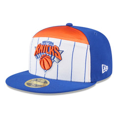 White/Blue New York Knicks 2025 NBA Tip Off Split Panel 59FIFTY Fitted Hat | NBA