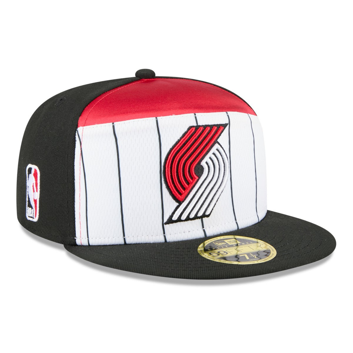 White/Black Portland Trail Blazers 2025 NBA Tip Off Split Panel 59FIFTY Fitted Hat | NBA