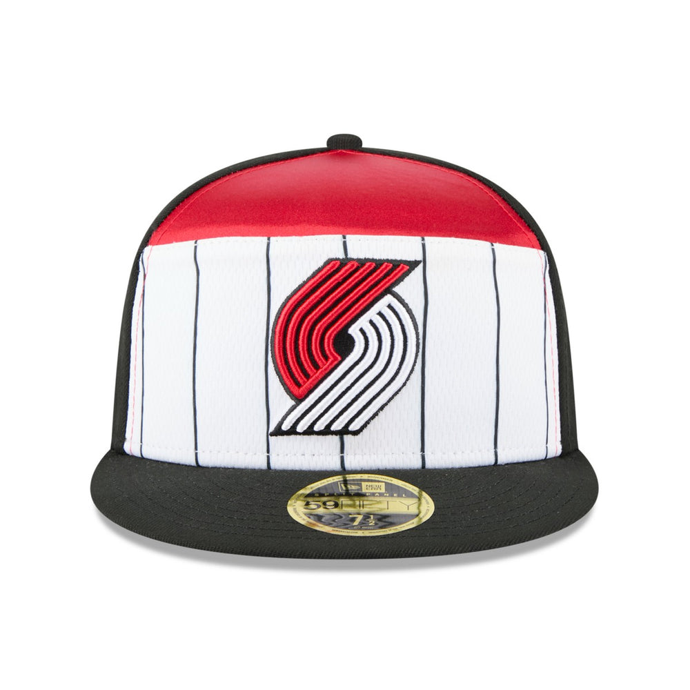 White/Black Portland Trail Blazers 2025 NBA Tip Off Split Panel 59FIFTY Fitted Hat | NBA