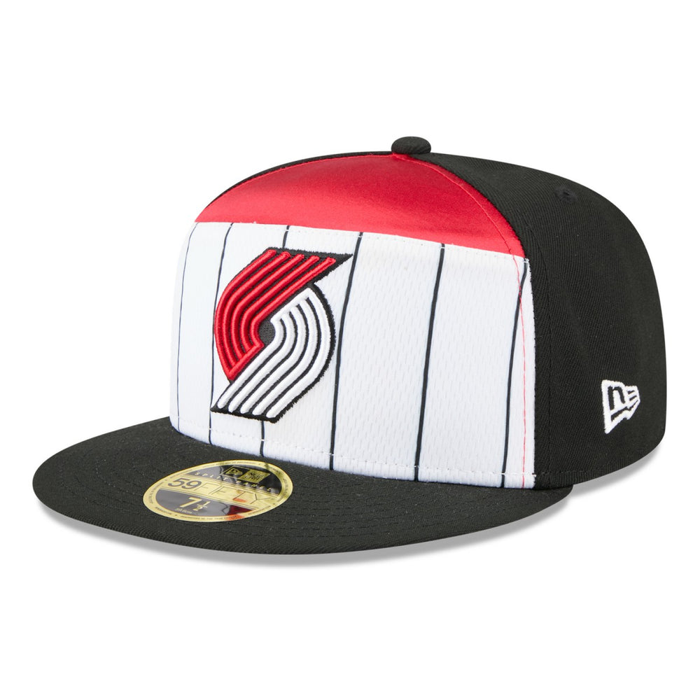 White/Black Portland Trail Blazers 2025 NBA Tip Off Split Panel 59FIFTY Fitted Hat | NBA