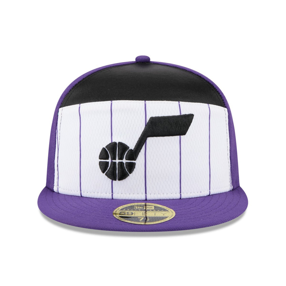White/Purple Utah Jazz 2025 NBA Tip Off Split Panel 59FIFTY Fitted Hat | NBA