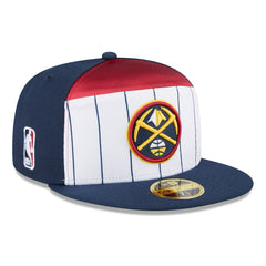 White/Navy Denver Nuggets 2025 NBA Tip Off Split Panel 59FIFTY Fitted Hat sale | NBA