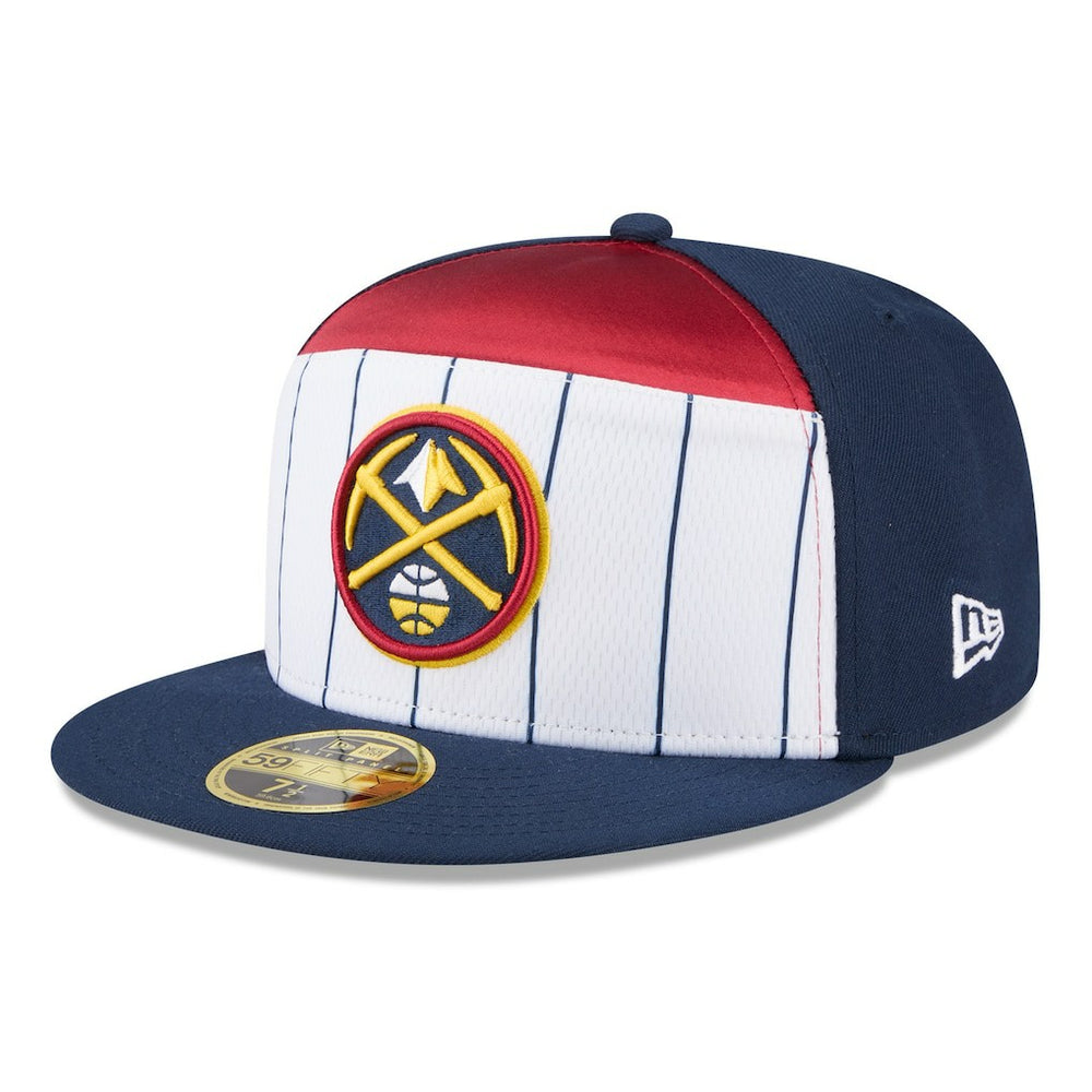 White/Navy Denver Nuggets 2025 NBA Tip Off Split Panel 59FIFTY Fitted Hat sale | NBA