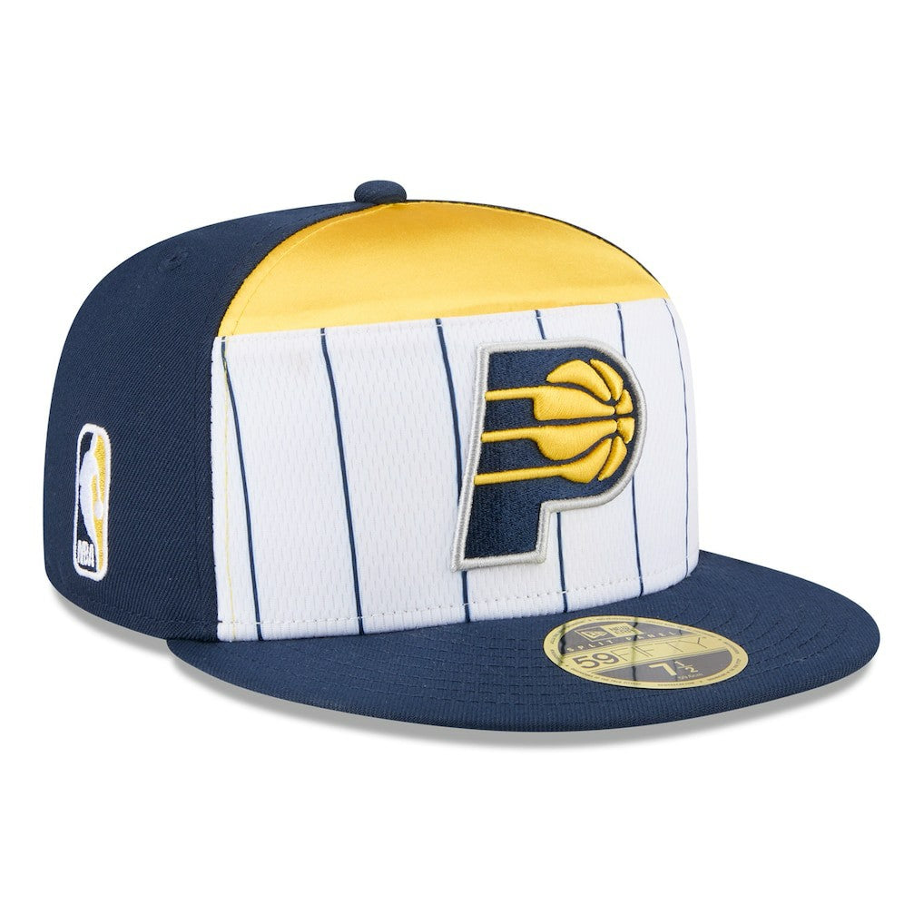 White/Navy Indiana Pacers 2025 NBA Tip Off Split Panel 59FIFTY Fitted Hat | NBA