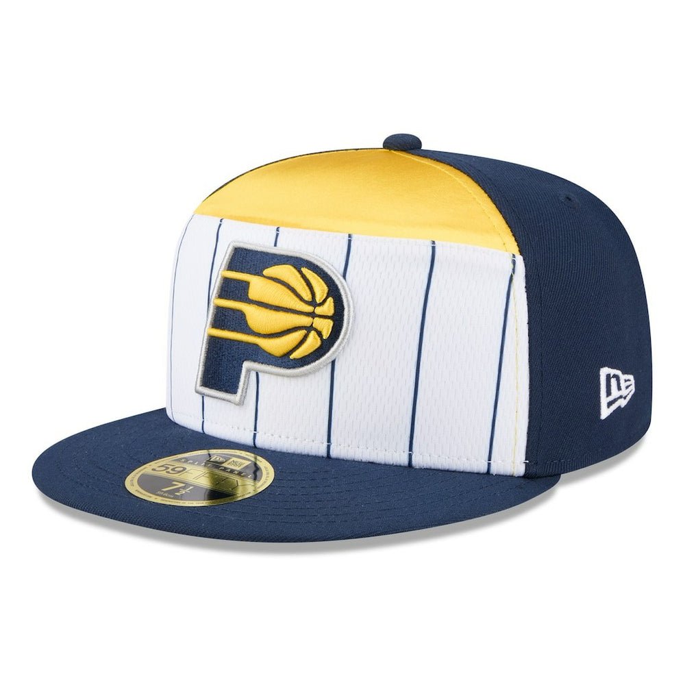 White/Navy Indiana Pacers 2025 NBA Tip Off Split Panel 59FIFTY Fitted Hat | NBA