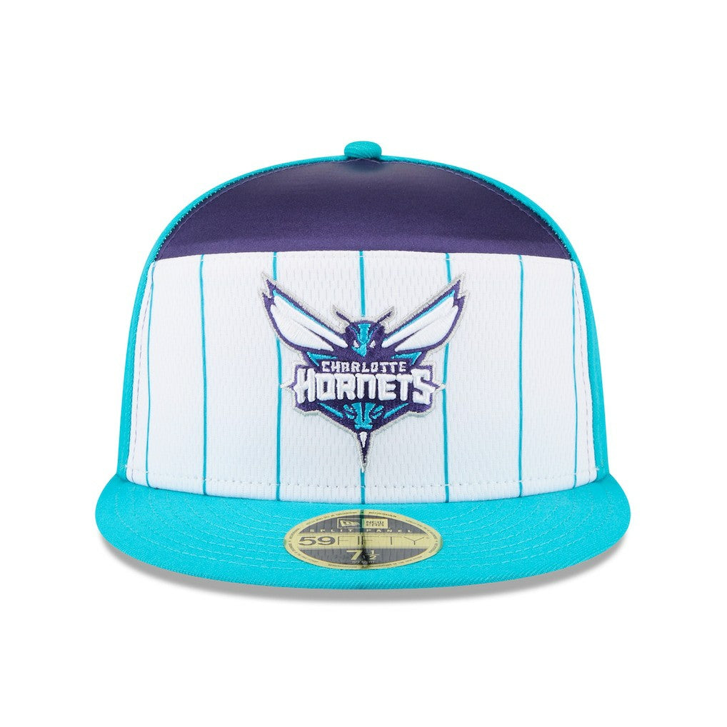 White/Teal Charlotte Hornets 2025 NBA Tip Off Split Panel 59FIFTY Fitted Hat | NBA