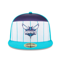 White/Teal Charlotte Hornets 2025 NBA Tip Off Split Panel 59FIFTY Fitted Hat | NBA