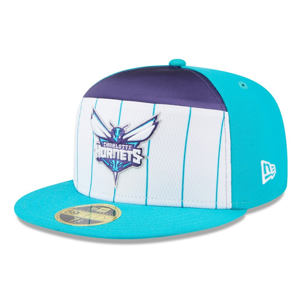 White/Teal Charlotte Hornets 2025 NBA Tip Off Split Panel 59FIFTY Fitted Hat | NBA