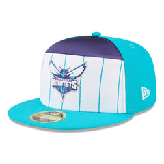 White/Teal Charlotte Hornets 2025 NBA Tip Off Split Panel 59FIFTY Fitted Hat | NBA