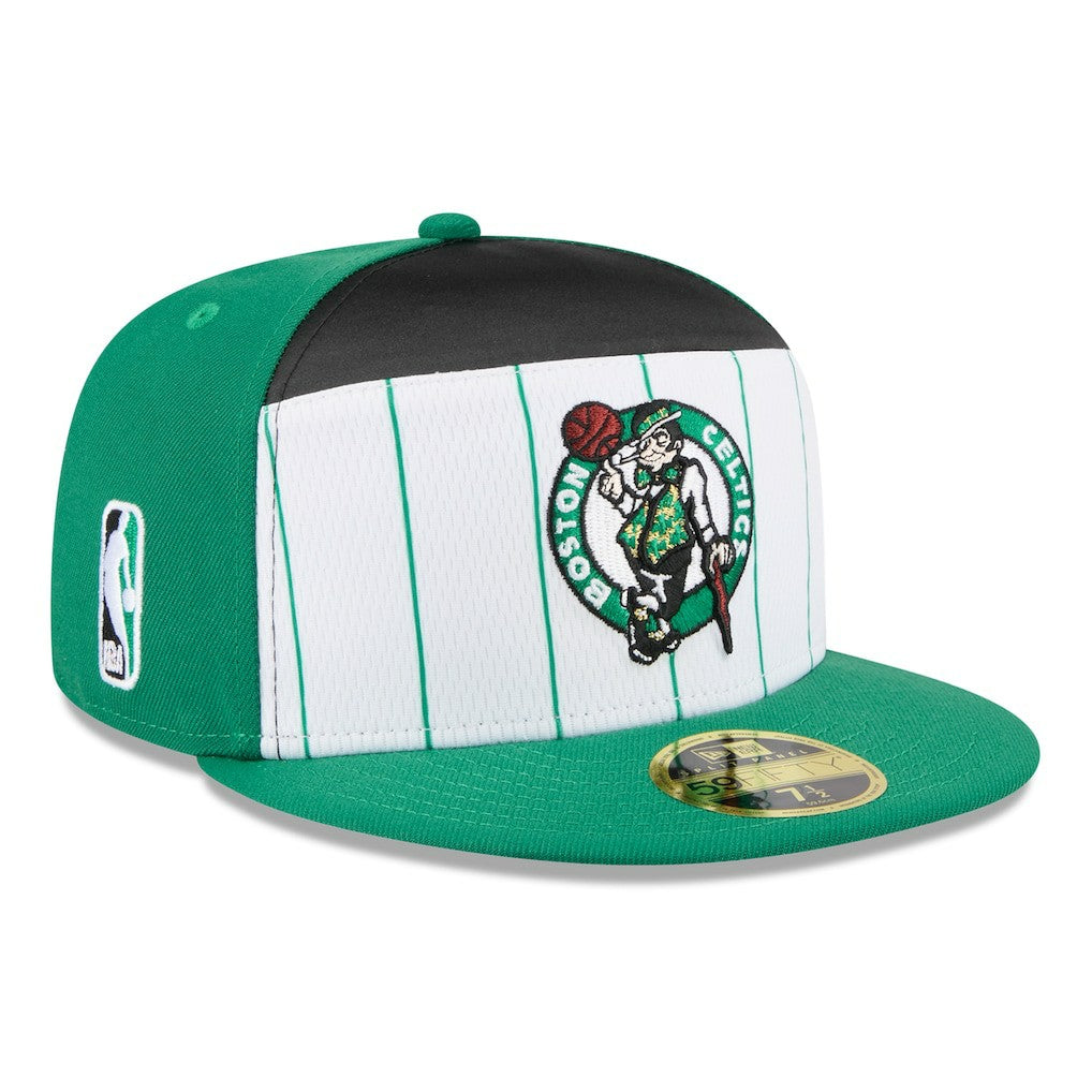 White/Kelly Green Boston Celtics 2025 NBA Tip Off Split Panel 59FIFTY Fitted Hat | NBA