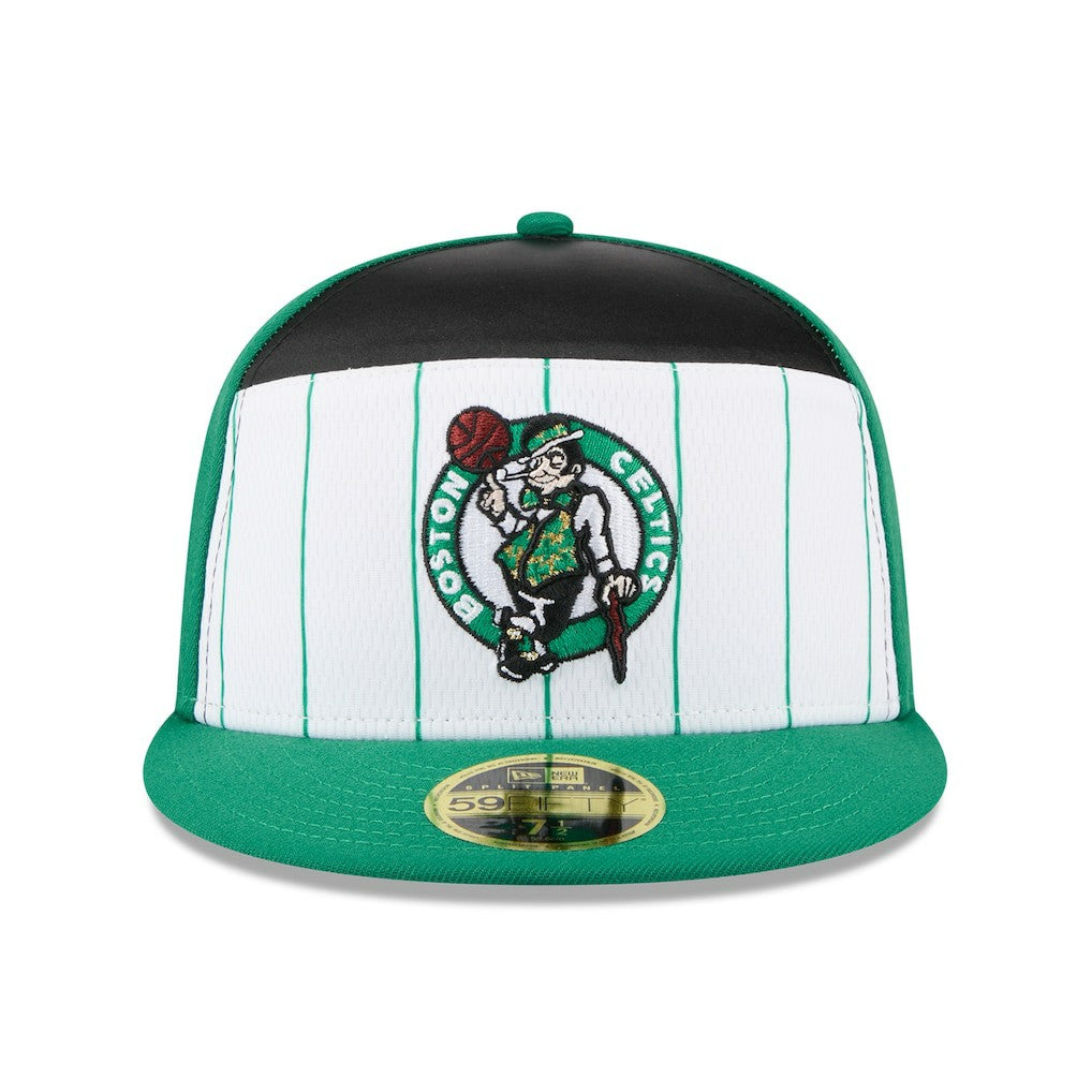 White/Kelly Green Boston Celtics 2025 NBA Tip Off Split Panel 59FIFTY Fitted Hat | NBA