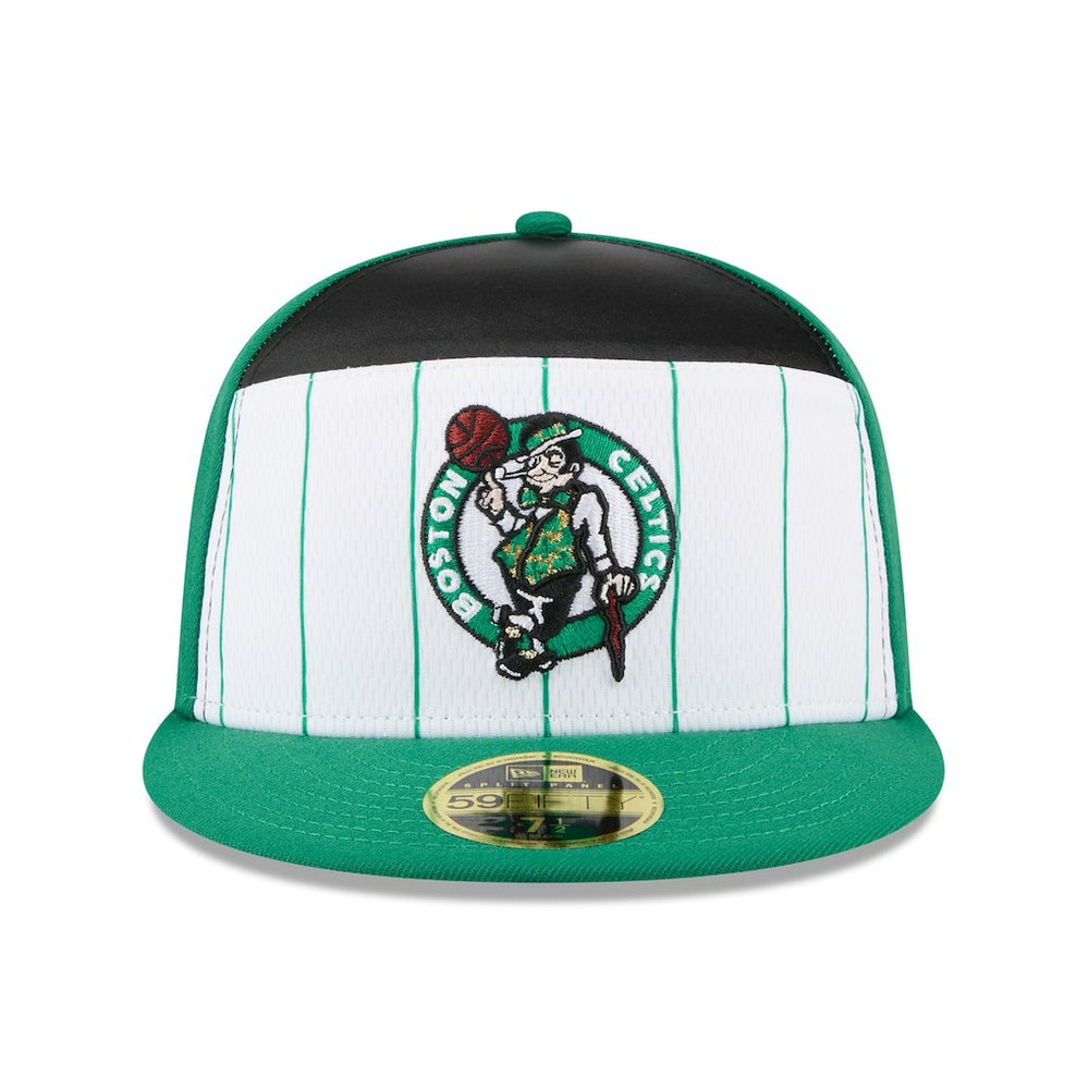White/Kelly Green Boston Celtics 2025 NBA Tip Off Split Panel 59FIFTY Fitted Hat | NBA